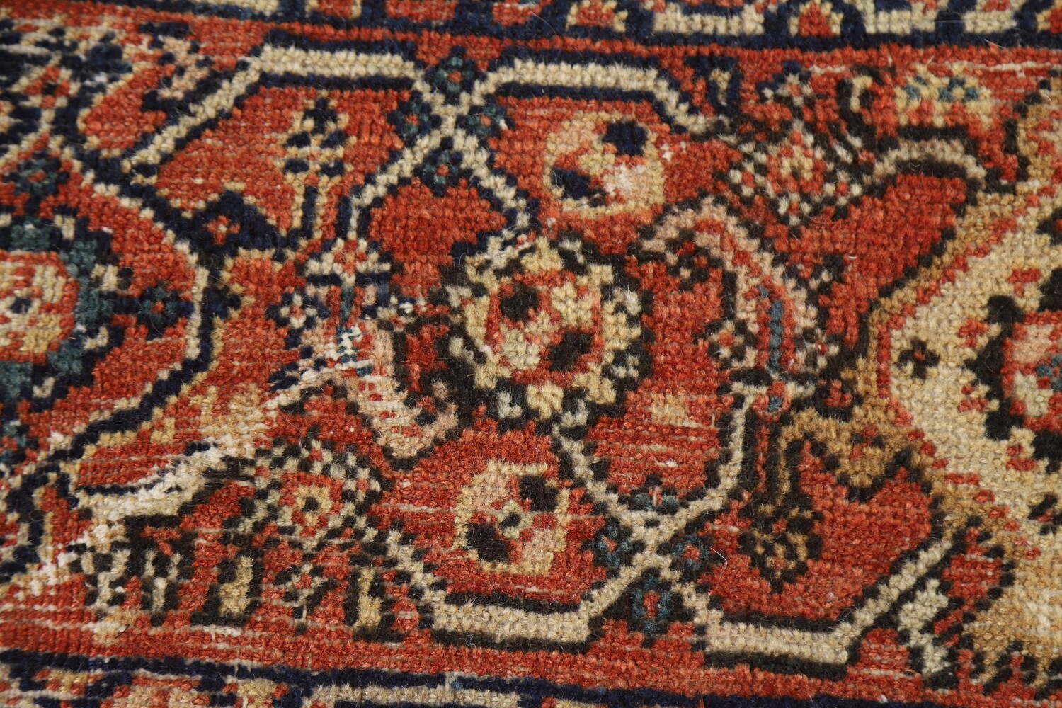 Pre-1900 Antique Mahal Vegetable Dye Persian Area Rug 9x13