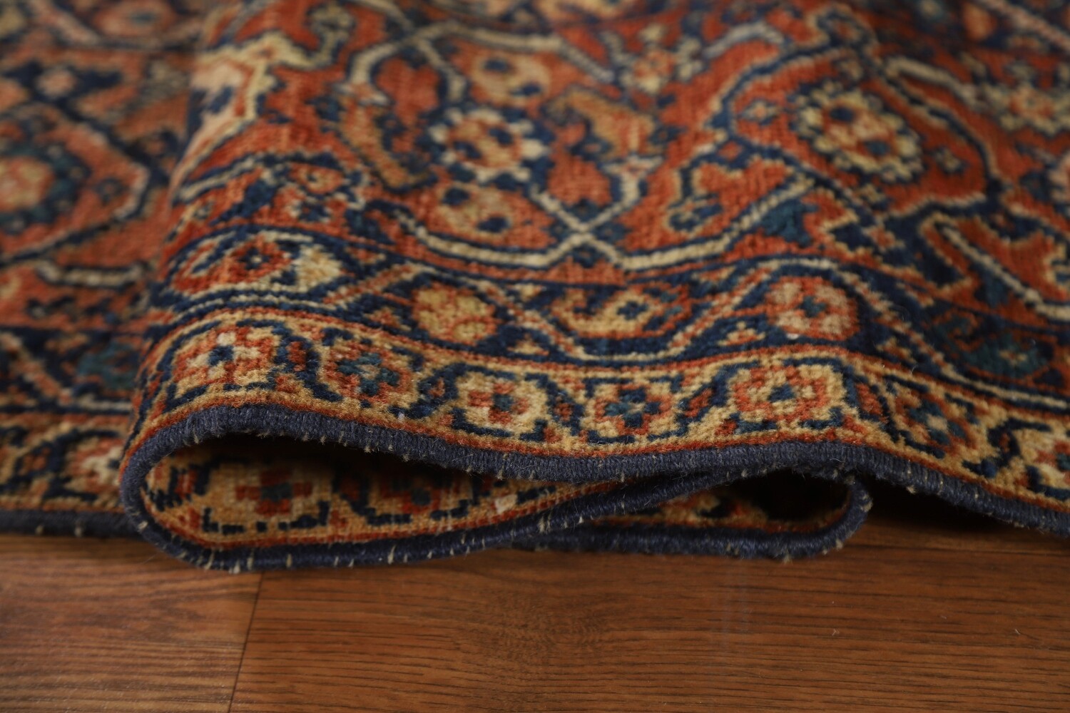 Pre-1900 Antique Mahal Vegetable Dye Persian Area Rug 9x13