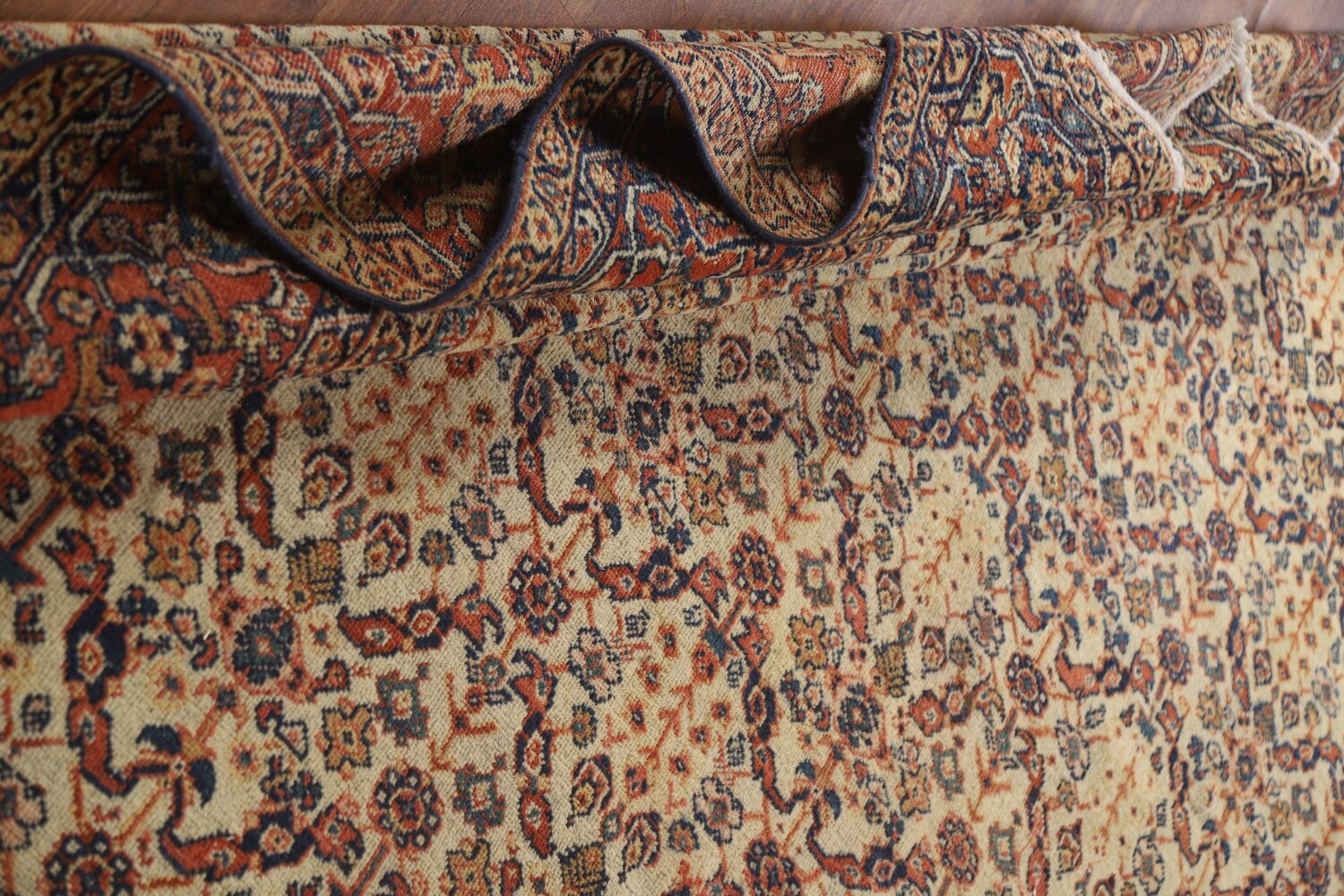 Pre-1900 Antique Mahal Vegetable Dye Persian Area Rug 9x13