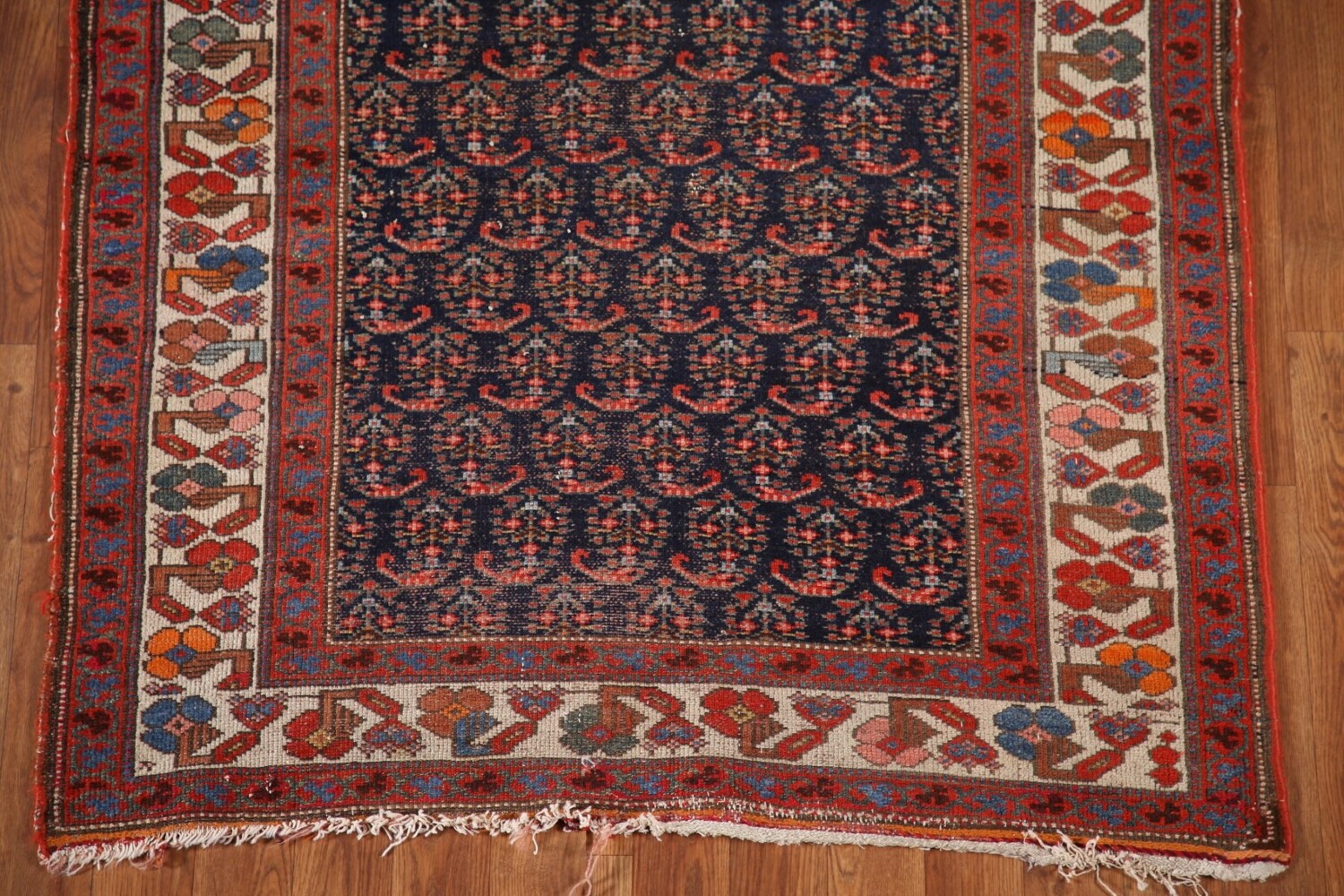 Pre-1900 Vegetable Dye Malayer Persian Runner Rug 4x16
