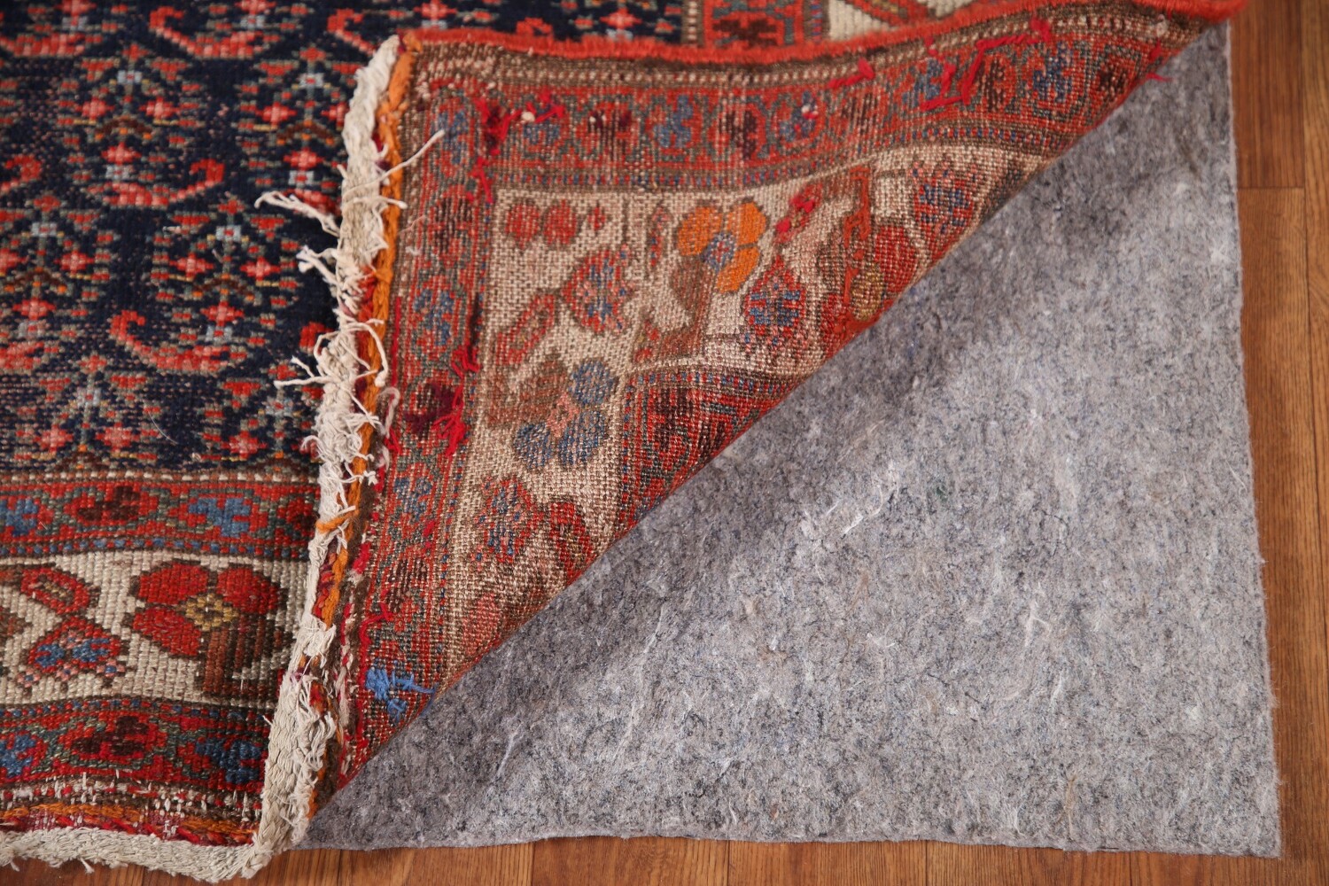 Pre-1900 Vegetable Dye Malayer Persian Runner Rug 4x16