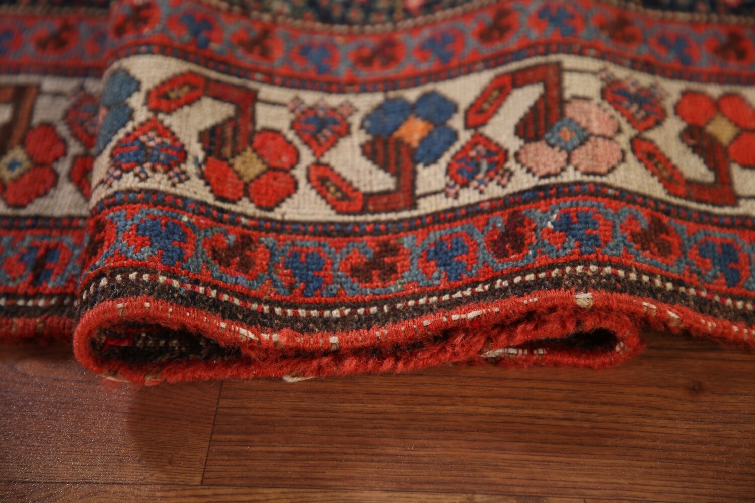 Pre-1900 Vegetable Dye Malayer Persian Runner Rug 4x16