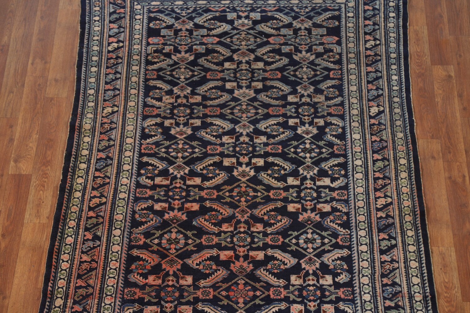 Antique Navy Blue Kazak Vegetable Dye Rug 4x6
