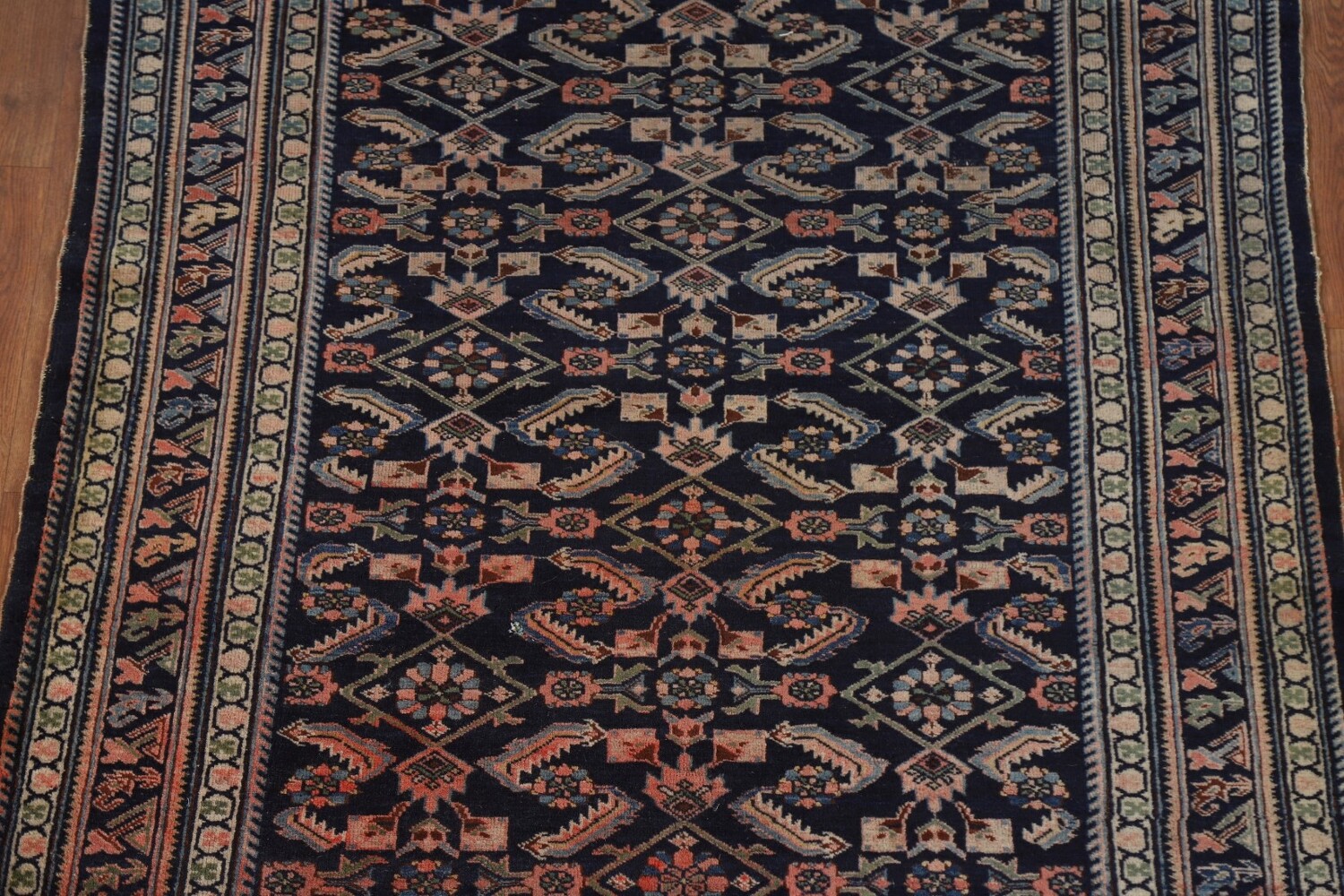 Antique Navy Blue Kazak Vegetable Dye Rug 4x6