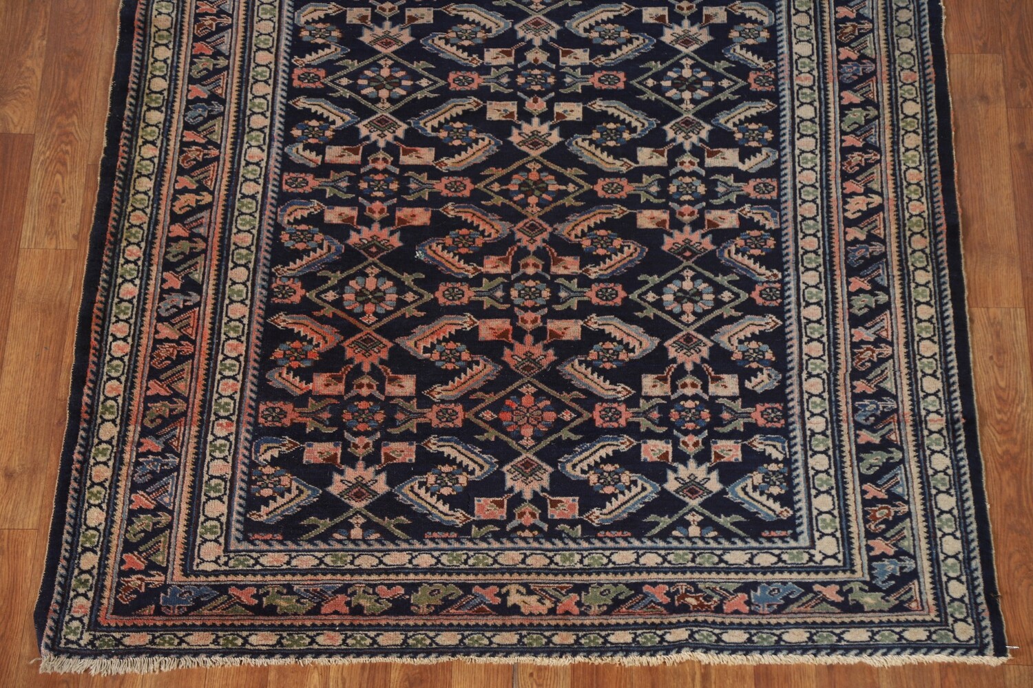 Antique Navy Blue Kazak Vegetable Dye Rug 4x6
