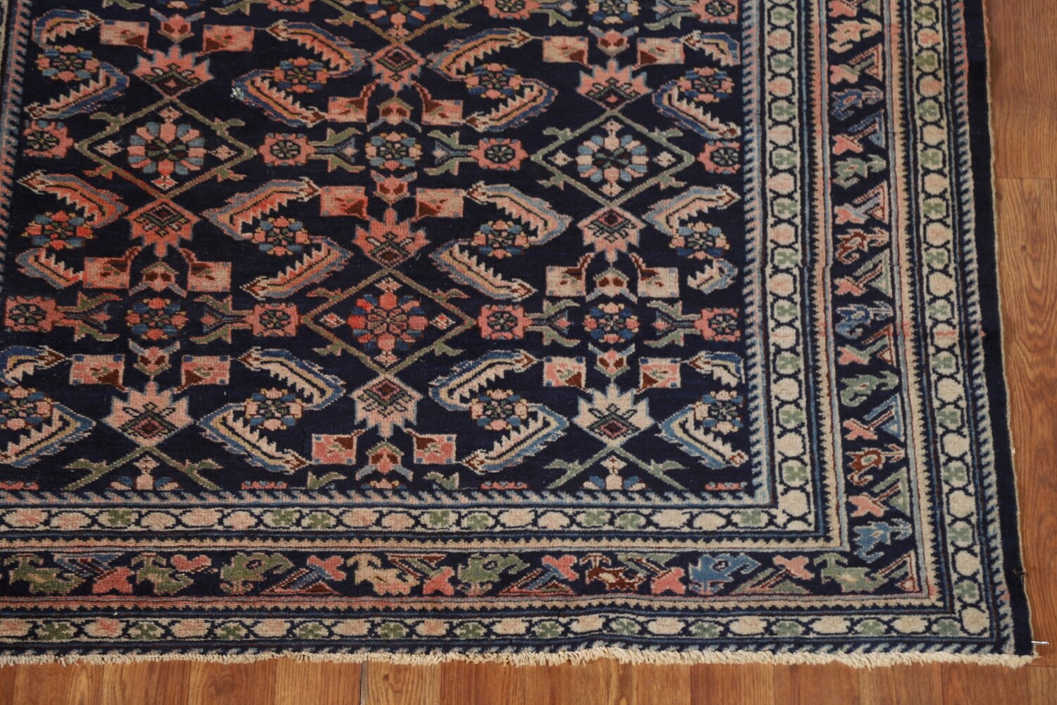 Antique Navy Blue Kazak Vegetable Dye Rug 4x6