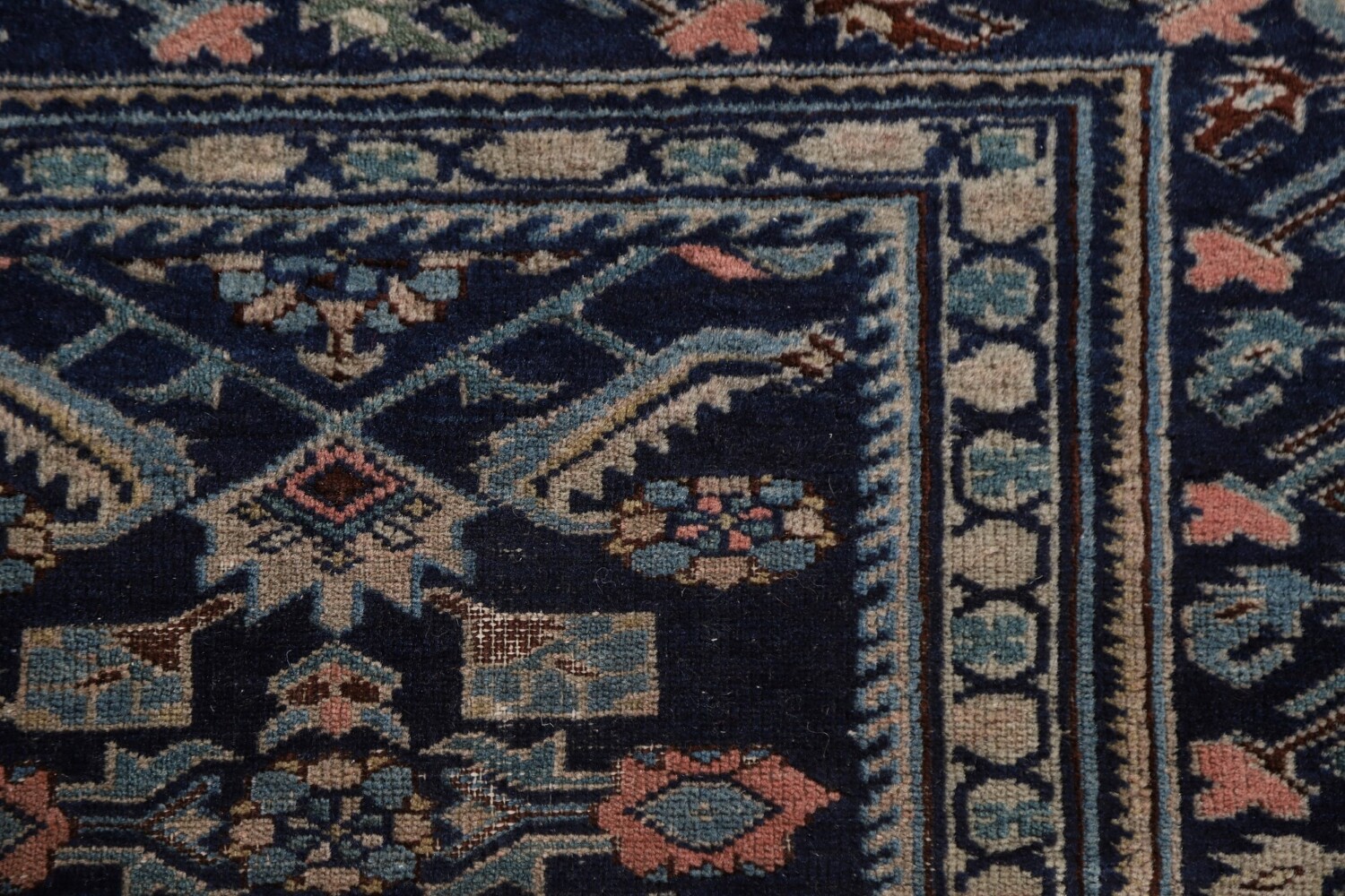 Antique Navy Blue Kazak Vegetable Dye Rug 4x6