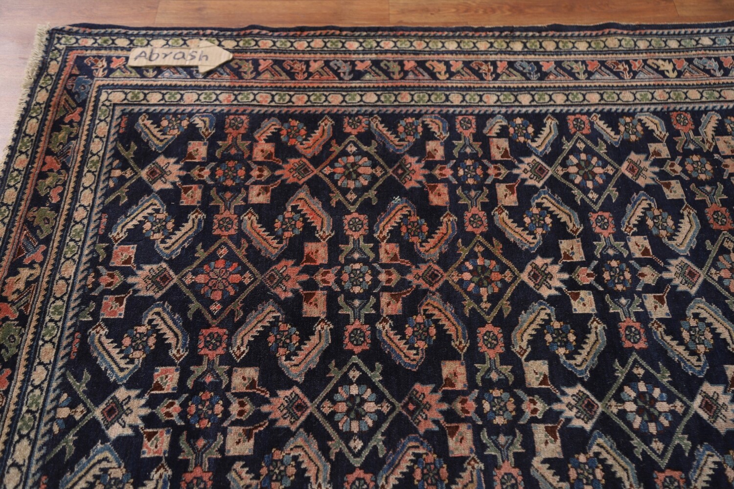 Antique Navy Blue Kazak Vegetable Dye Rug 4x6