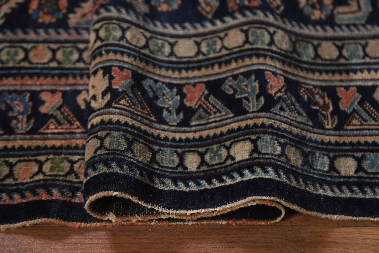 Antique Navy Blue Kazak Vegetable Dye Rug 4x6