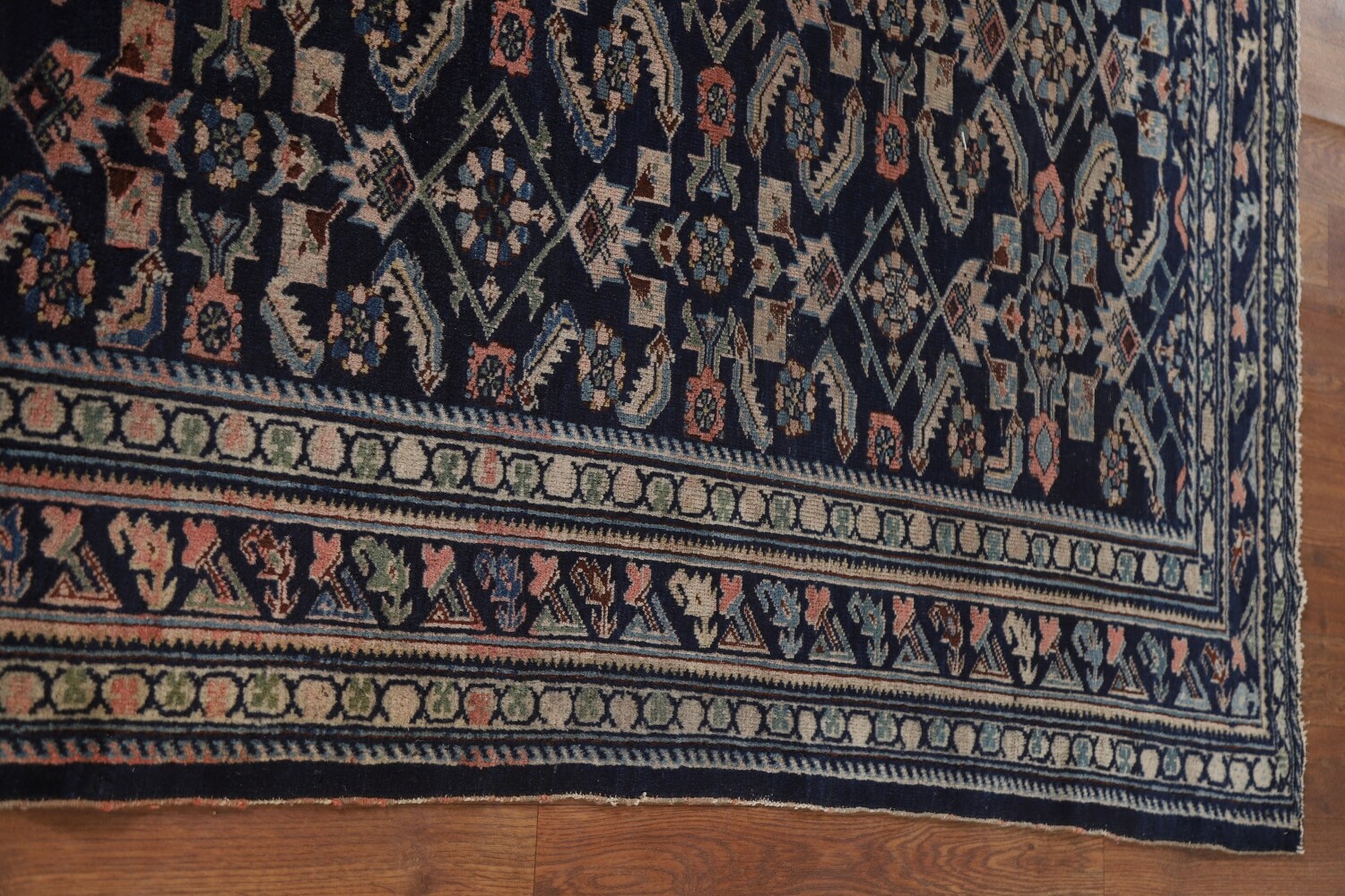Antique Navy Blue Kazak Vegetable Dye Rug 4x6