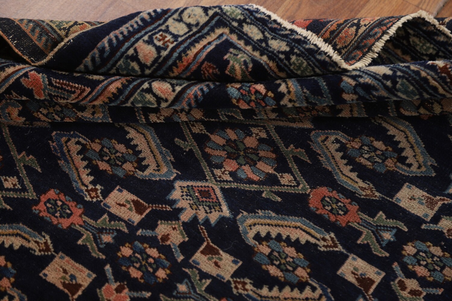Antique Navy Blue Kazak Vegetable Dye Rug 4x6