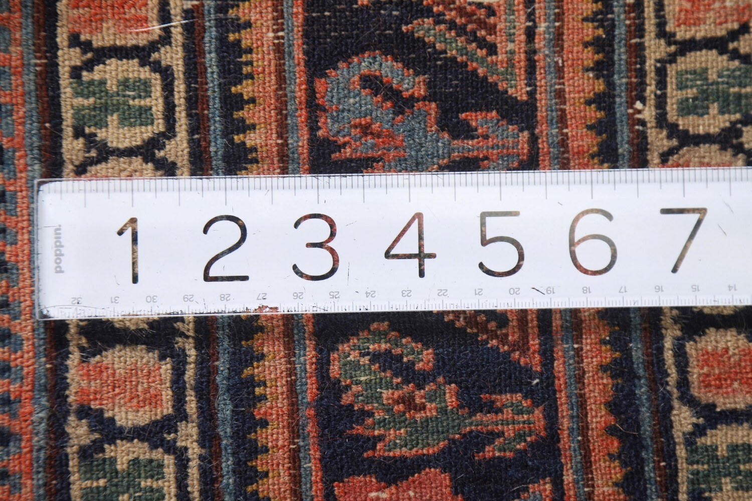 Antique Navy Blue Kazak Vegetable Dye Rug 4x6