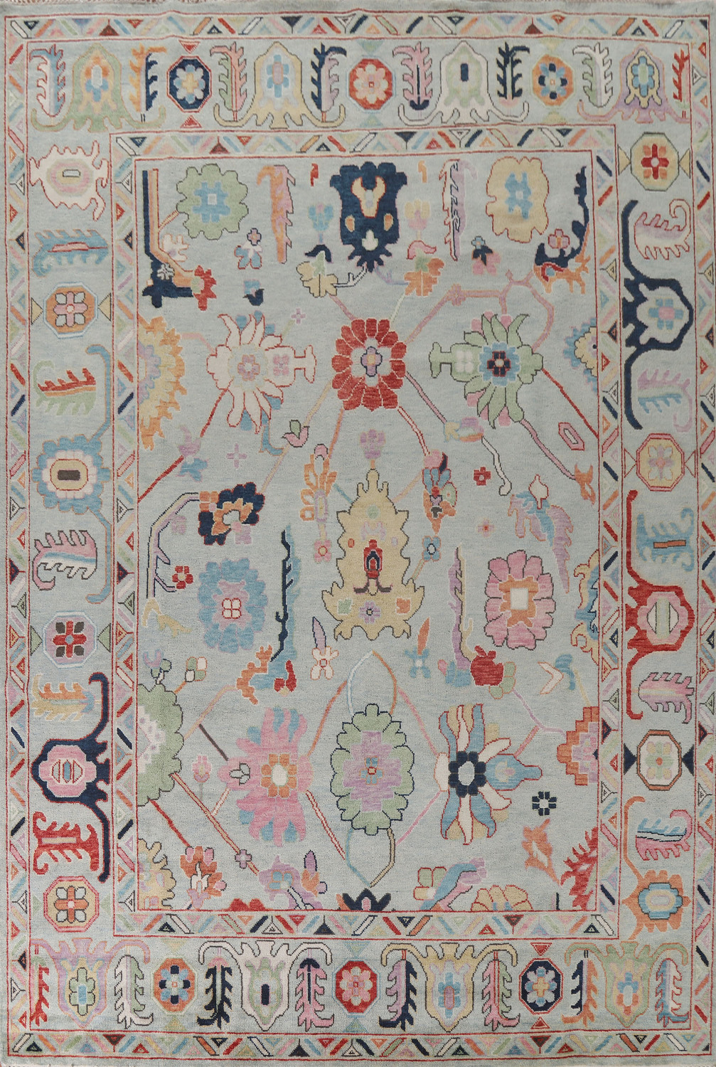 AllOver Floral Oushak Indian Large Rug 10x14