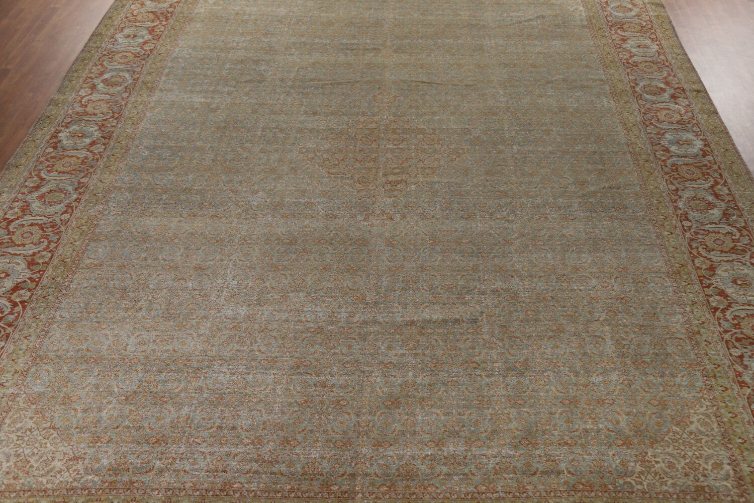 Pre-1900 Antique Sultanabad Vegetable Dye Persian Rug 15x21