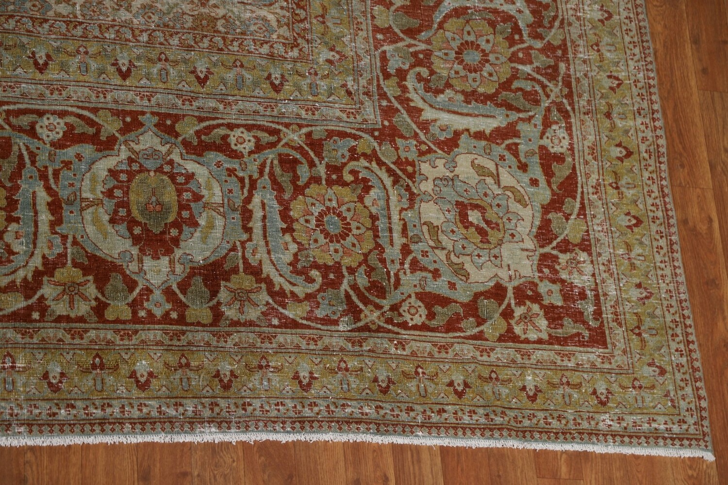 Pre-1900 Antique Sultanabad Vegetable Dye Persian Rug 15x21