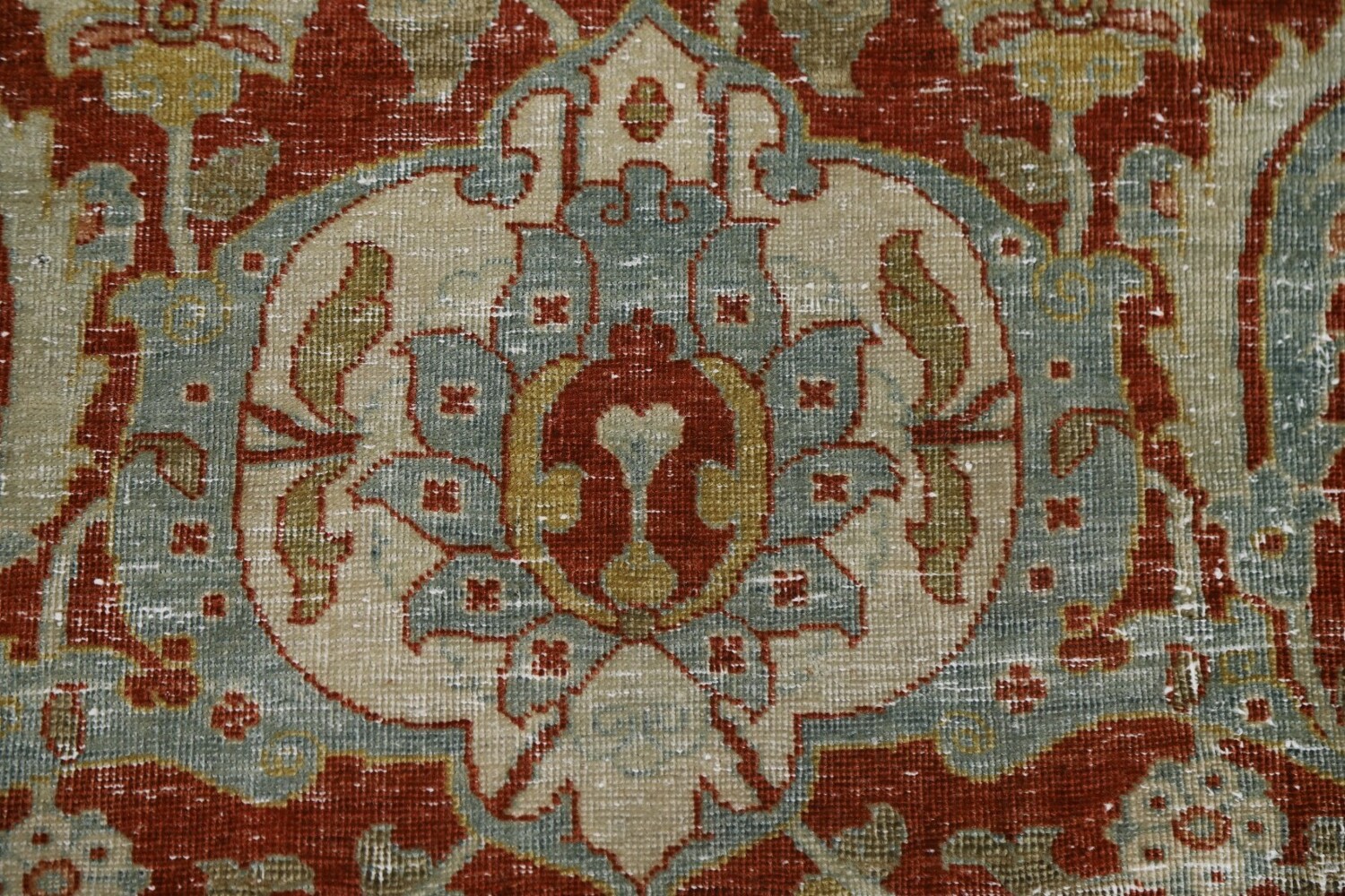 Pre-1900 Antique Sultanabad Vegetable Dye Persian Rug 15x21