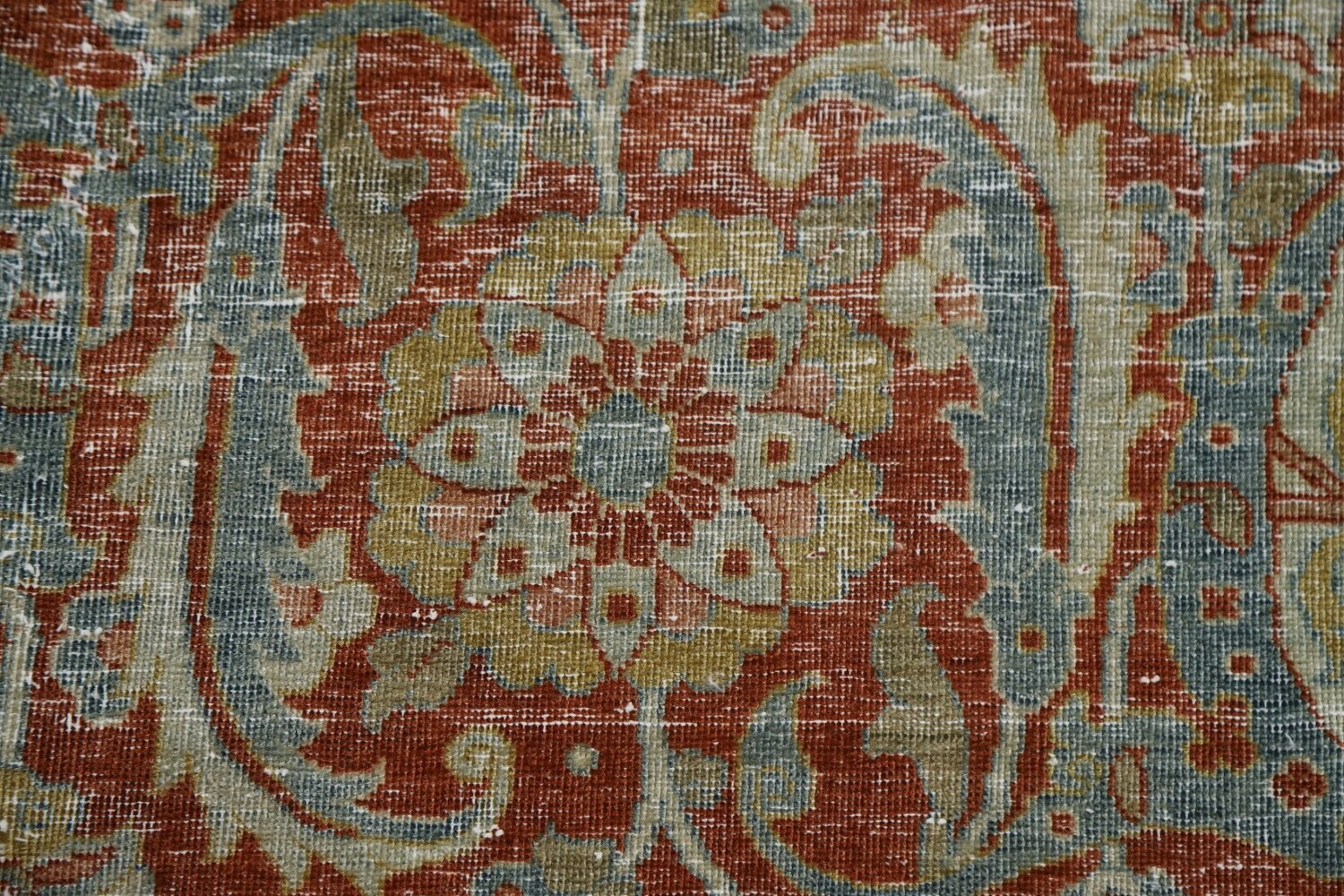 Pre-1900 Antique Sultanabad Vegetable Dye Persian Rug 15x21