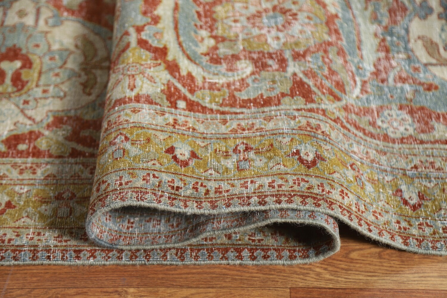 Pre-1900 Antique Sultanabad Vegetable Dye Persian Rug 15x21