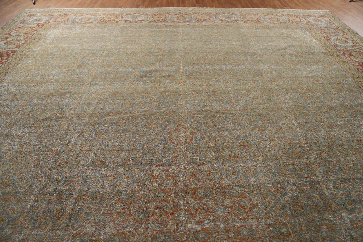 Pre-1900 Antique Sultanabad Vegetable Dye Persian Rug 15x21