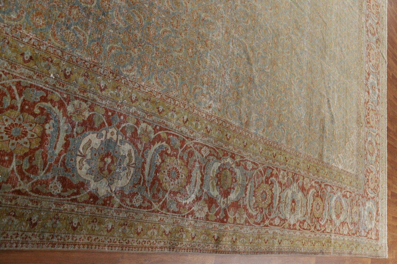 Pre-1900 Antique Sultanabad Vegetable Dye Persian Rug 15x21