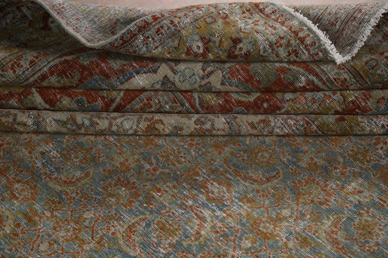 Pre-1900 Antique Sultanabad Vegetable Dye Persian Rug 15x21