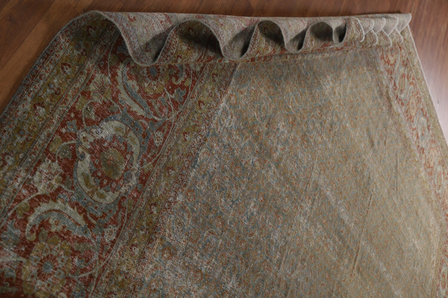 Pre-1900 Antique Sultanabad Vegetable Dye Persian Rug 15x21