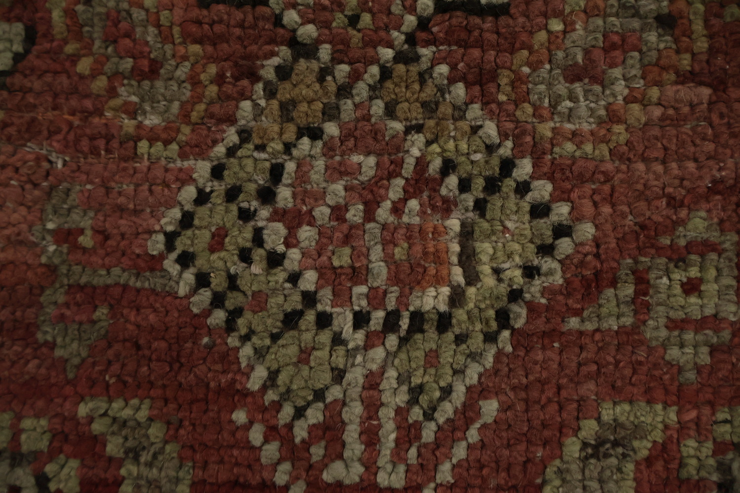 Pre-1900 Antique Oushak Large Vegetable Dye Rug 13x16