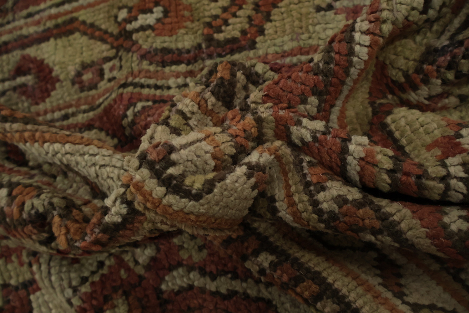 Pre-1900 Antique Oushak Large Vegetable Dye Rug 13x16