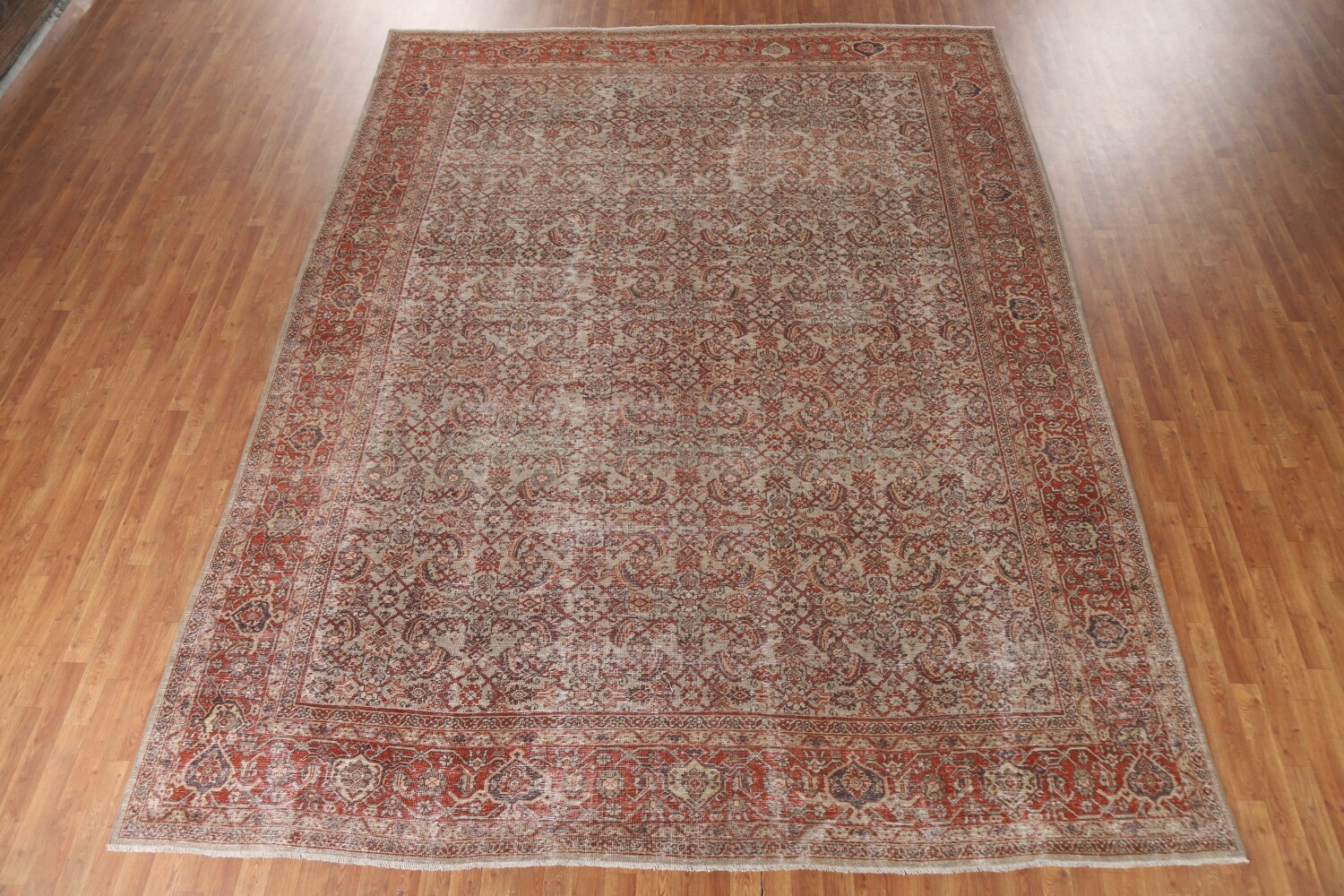 Pre-1900 Vegetable Dye Sultanabad Persian Area Rug 10x13