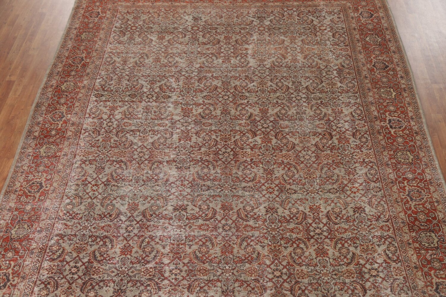 Pre-1900 Vegetable Dye Sultanabad Persian Area Rug 10x13