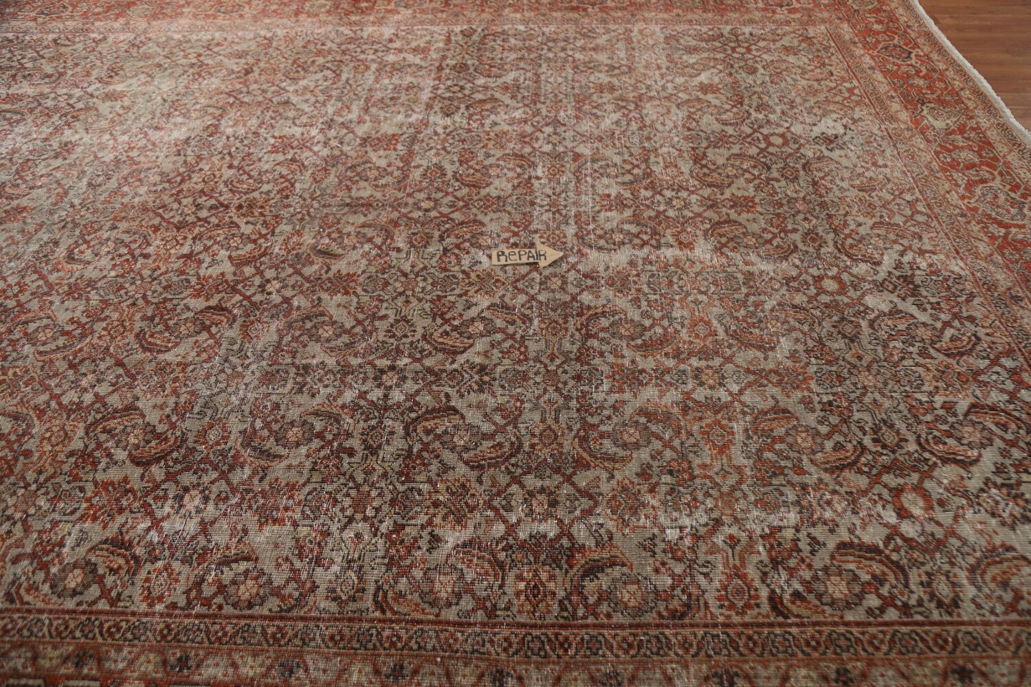 Pre-1900 Vegetable Dye Sultanabad Persian Area Rug 10x13