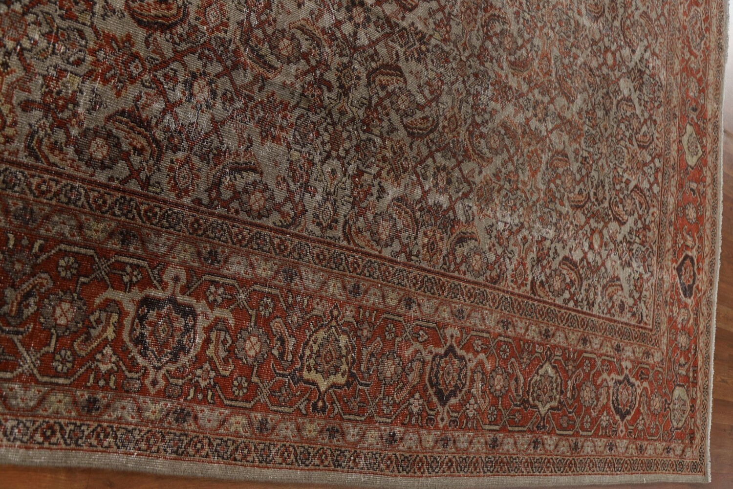 Pre-1900 Vegetable Dye Sultanabad Persian Area Rug 10x13