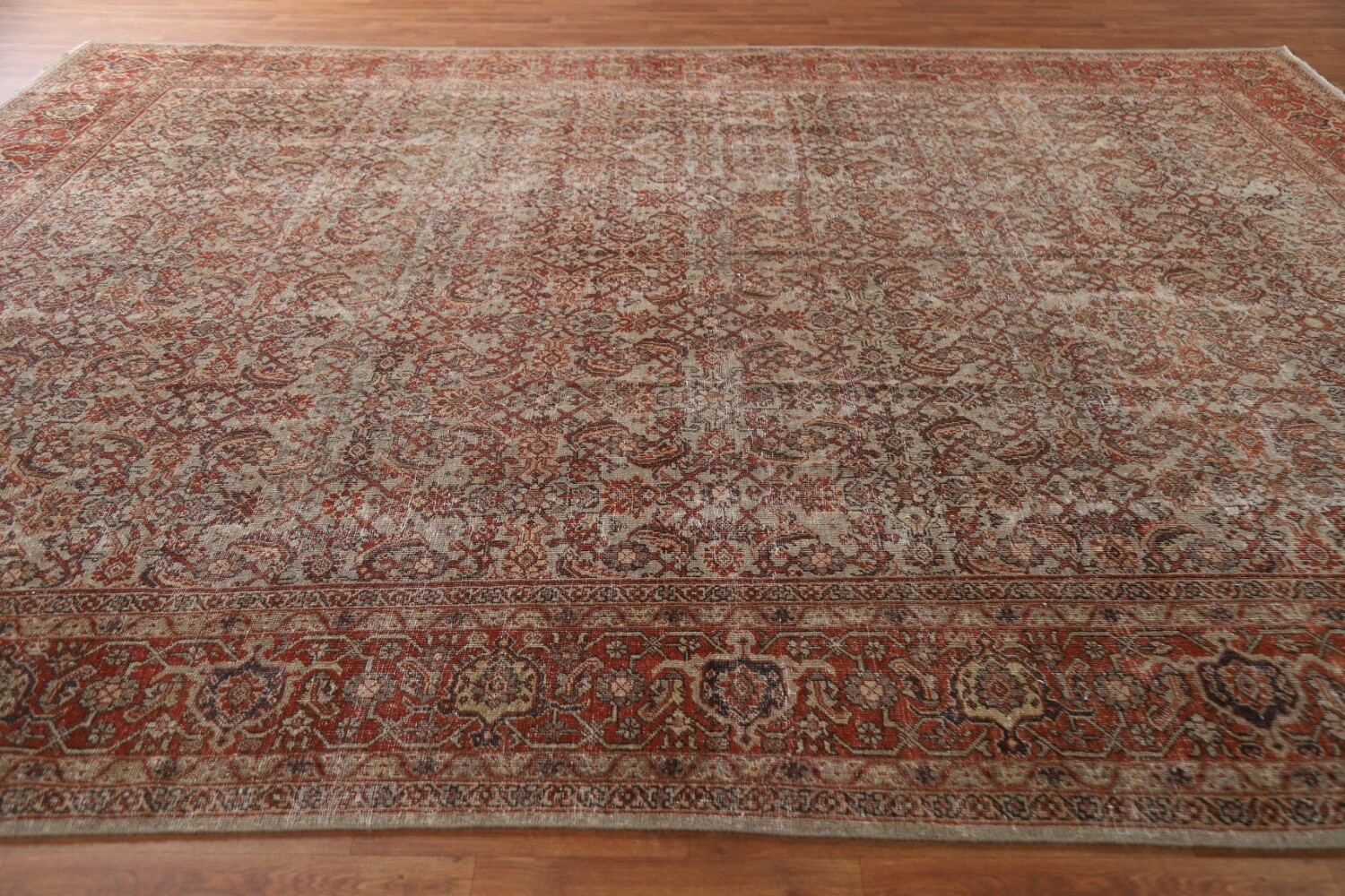 Pre-1900 Vegetable Dye Sultanabad Persian Area Rug 10x13