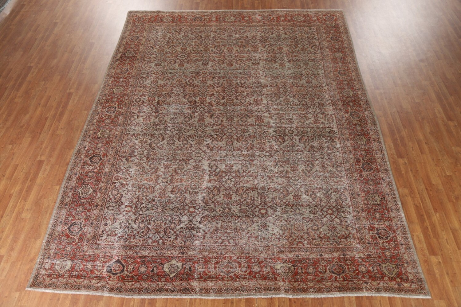 Pre-1900 Vegetable Dye Sultanabad Persian Area Rug 10x13