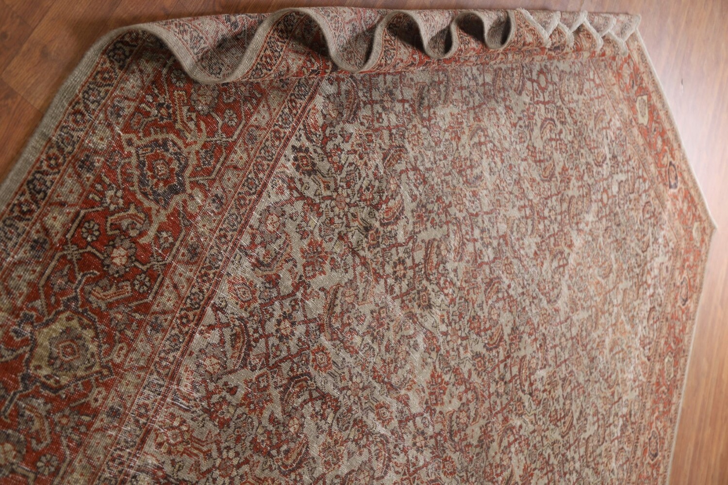 Pre-1900 Vegetable Dye Sultanabad Persian Area Rug 10x13