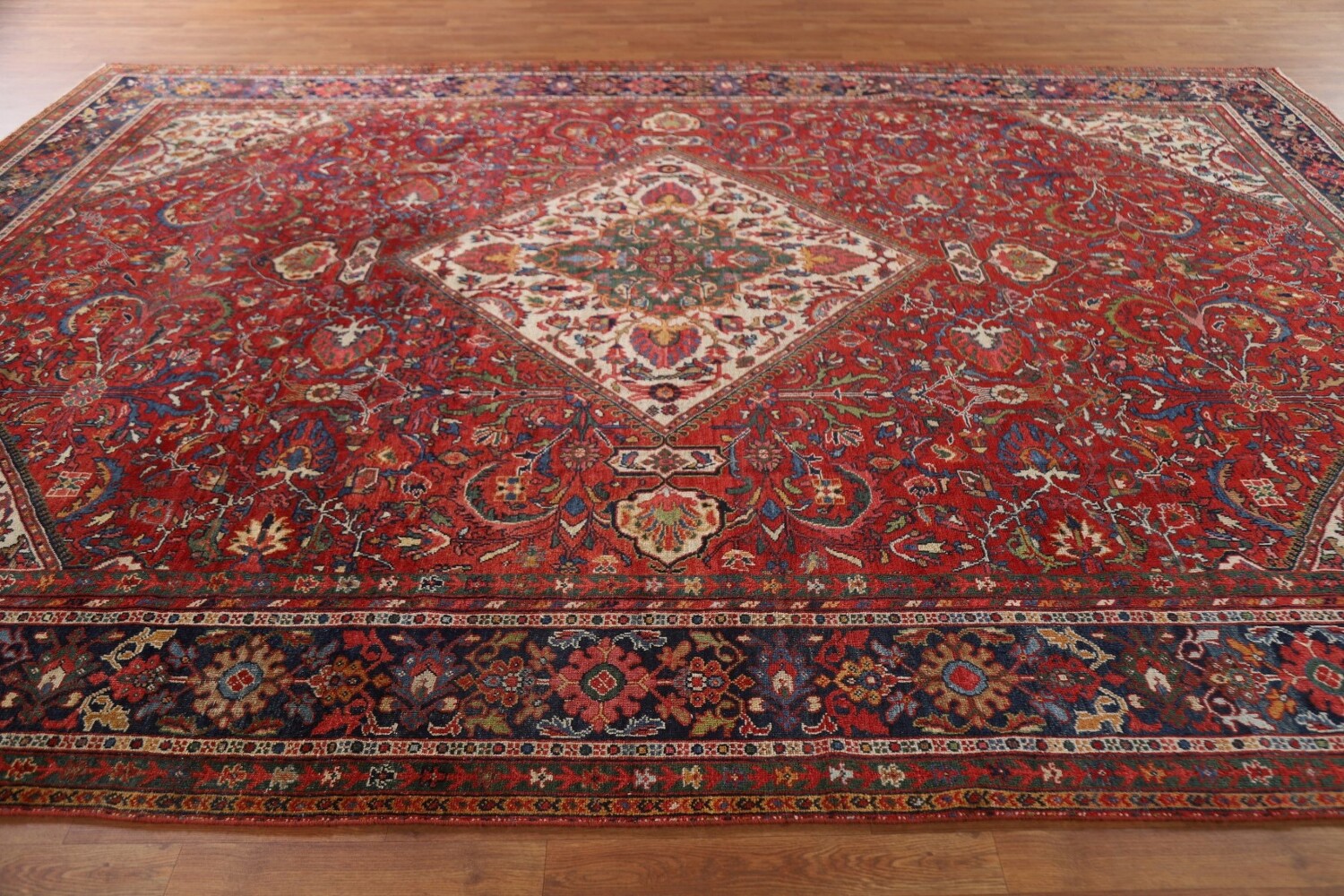 Pre-1900 Vegetable Dye Sultanabad Persian Area Rug 10x13