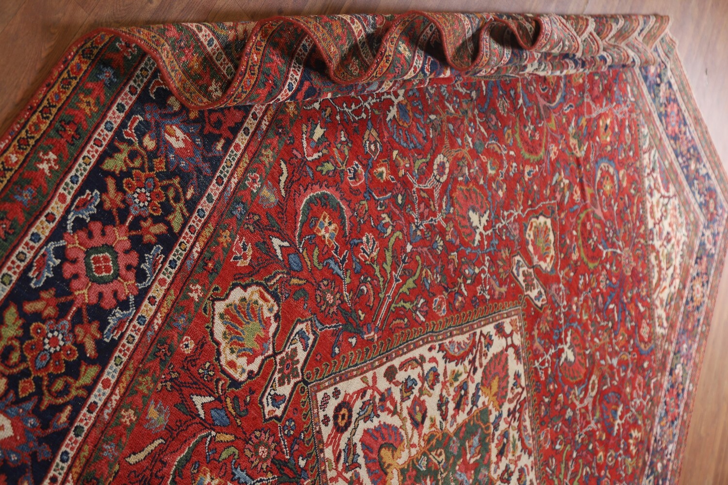 Pre-1900 Vegetable Dye Sultanabad Persian Area Rug 10x13