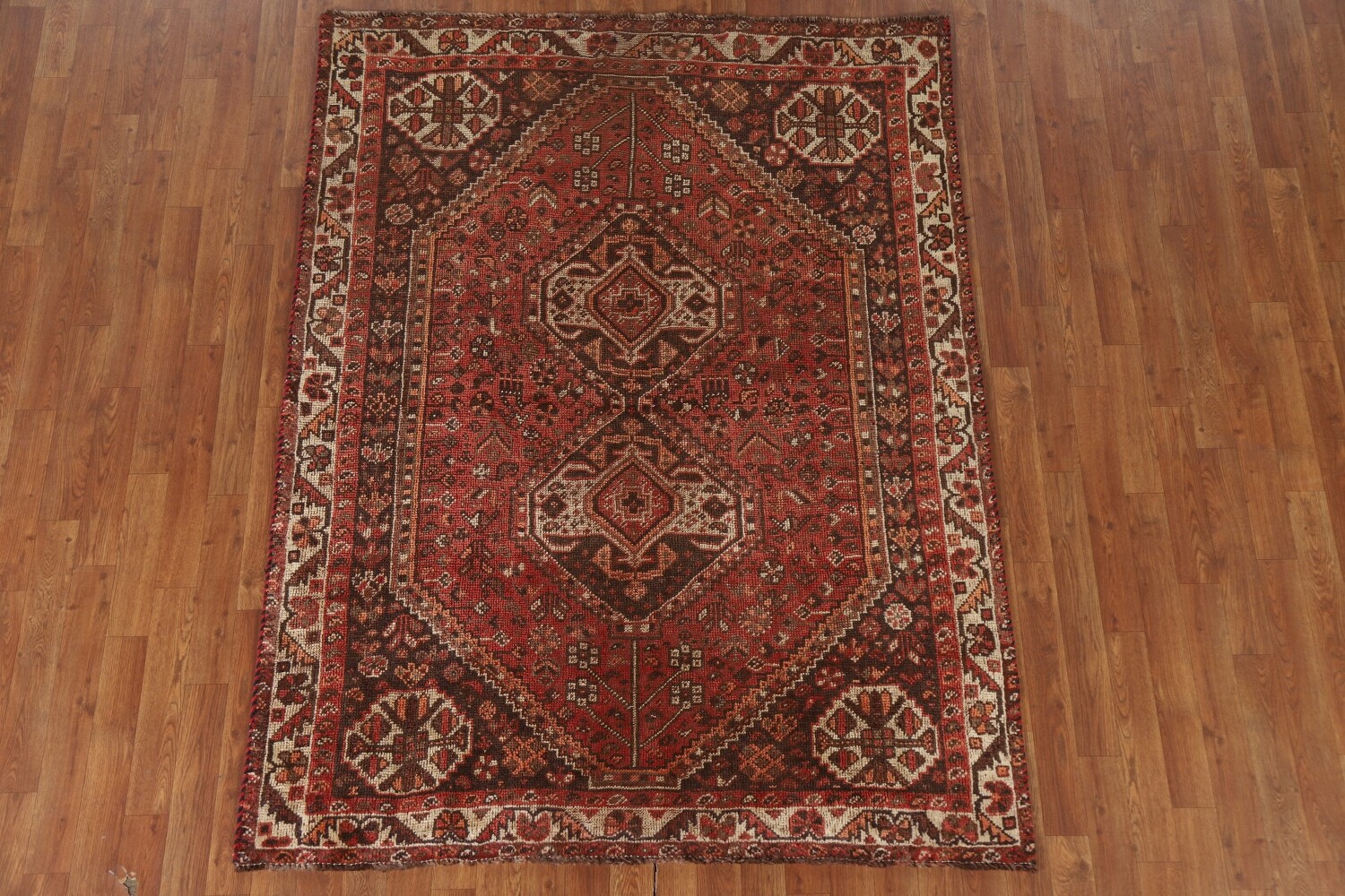 Antique Vegetable Dye Shiraz Persian Rug 5x7