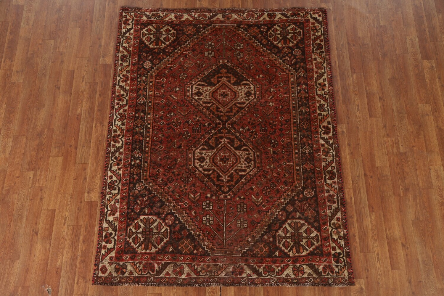 Antique Vegetable Dye Shiraz Persian Rug 5x7
