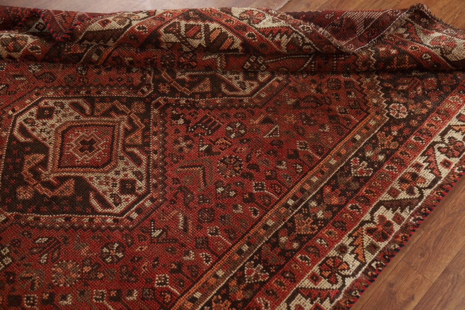 Antique Vegetable Dye Shiraz Persian Rug 5x7