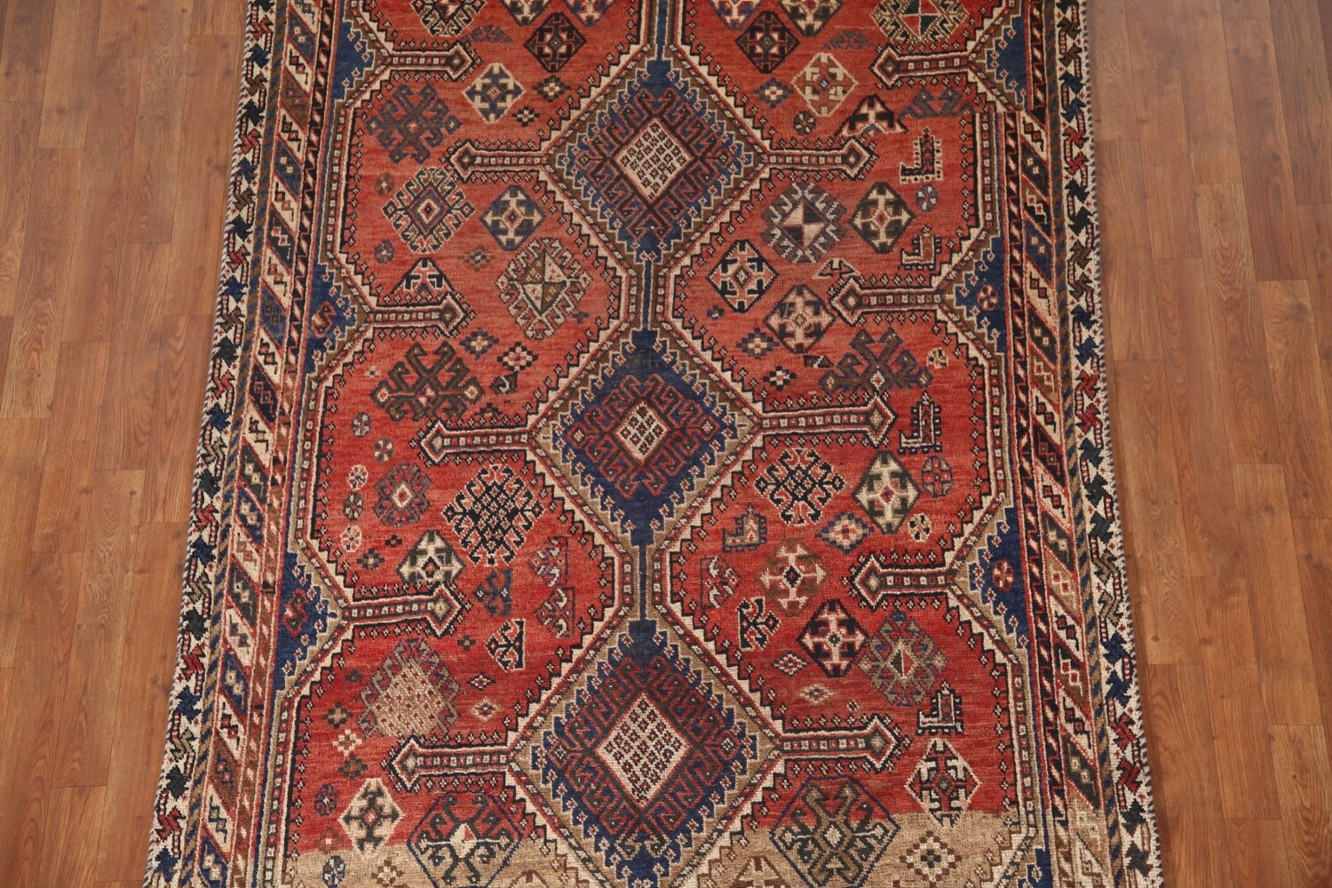 Antique Vegetable Dye Qashqai Persian Rug 5x7