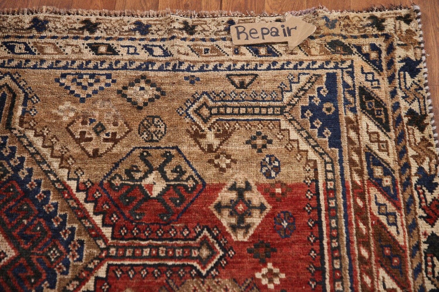 Antique Vegetable Dye Qashqai Persian Rug 5x7