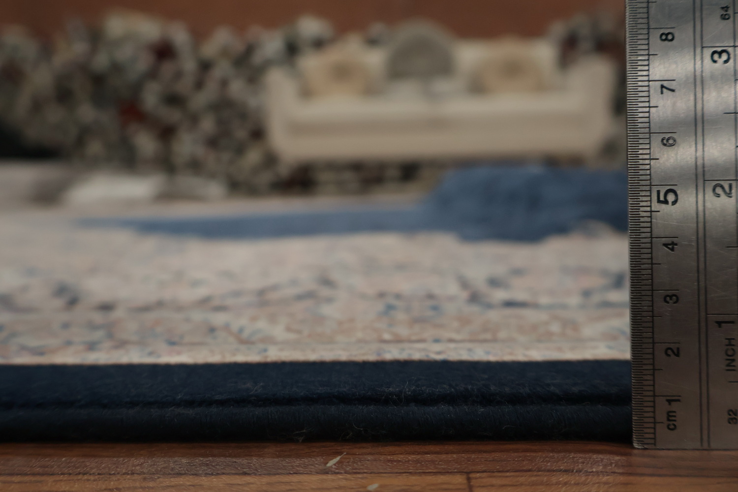 Navy Blue Ornate Qum Area Rug 7x10 Add a Touch of Elegance
