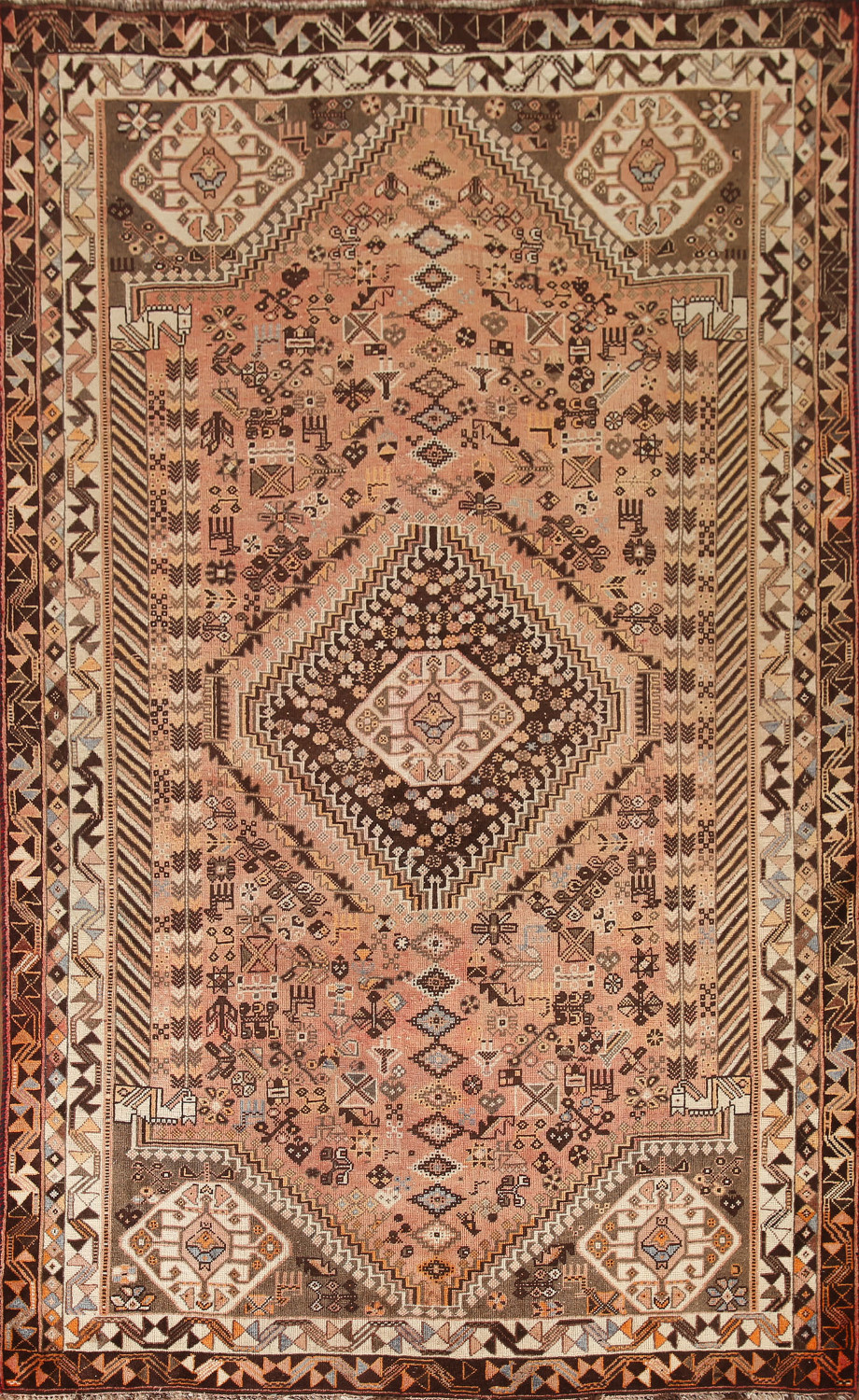 Antique Shiraz Persian Area Rug 6x9
