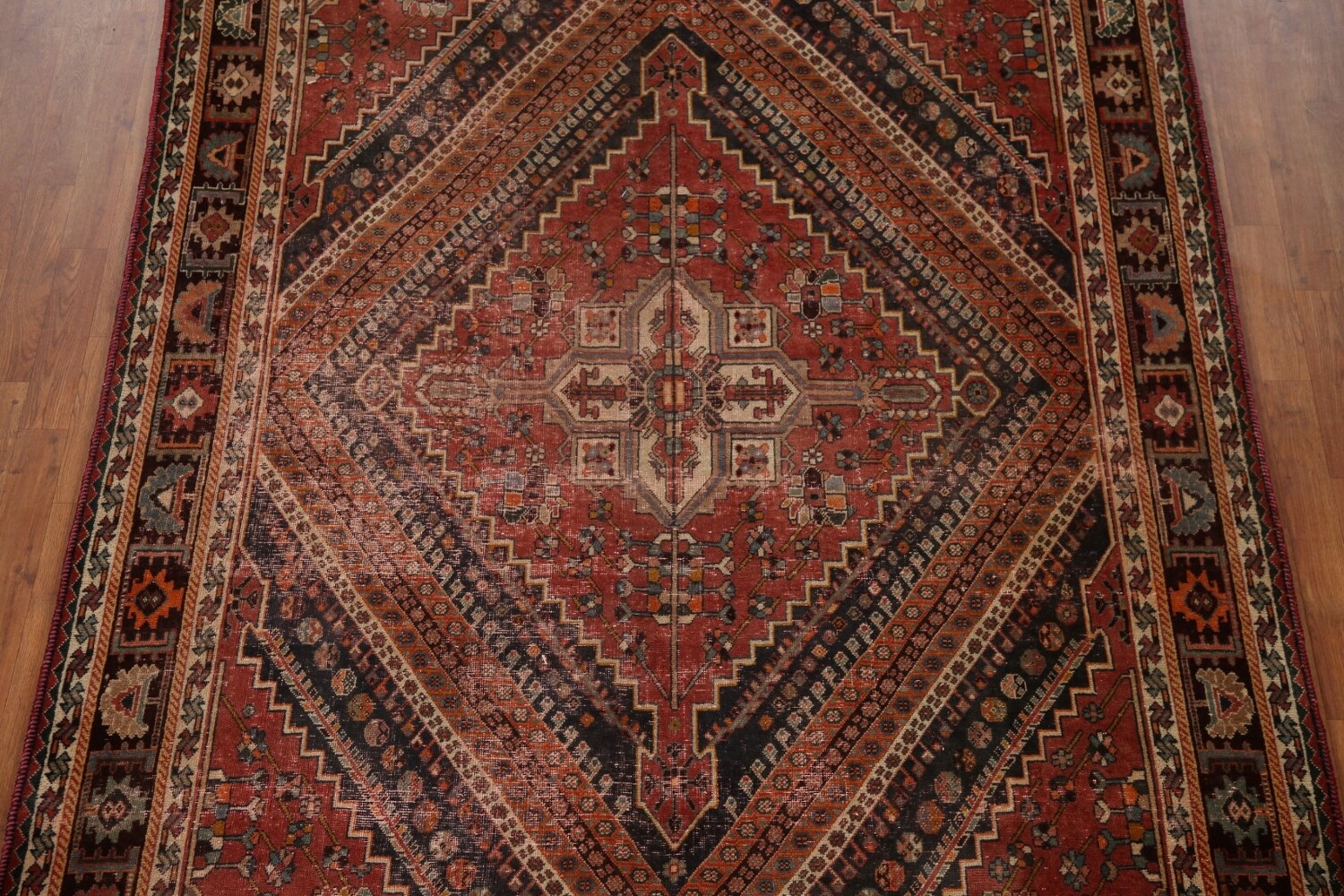 Antique Vegetable Dye Shiraz Persian Area Rug 7x10