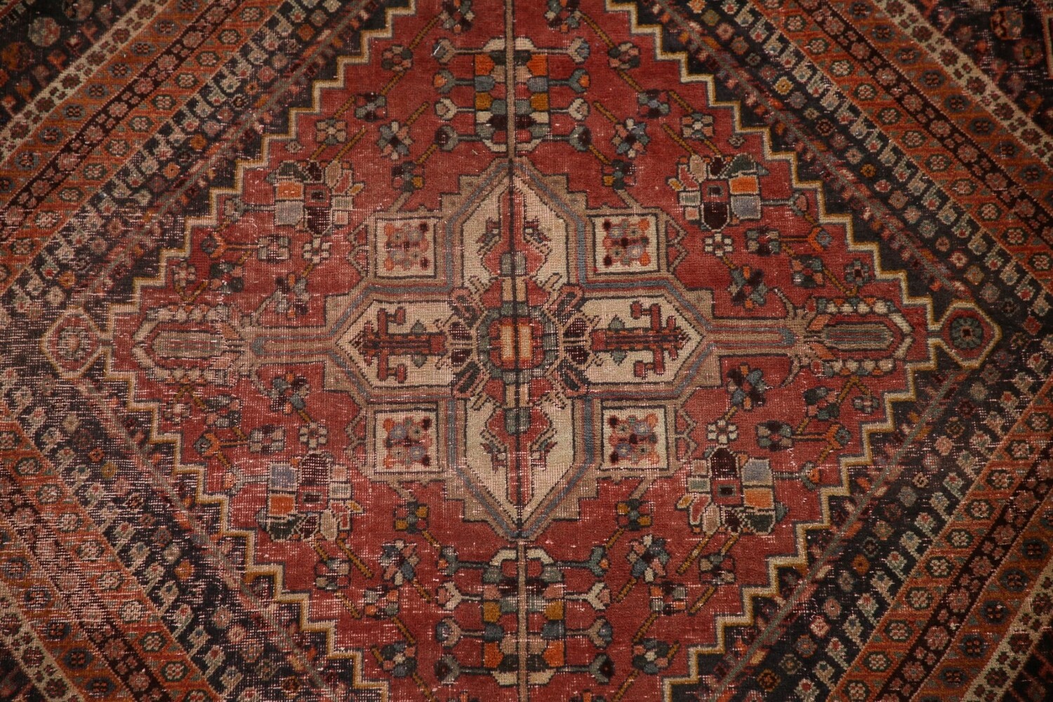 Antique Vegetable Dye Shiraz Persian Area Rug 7x10