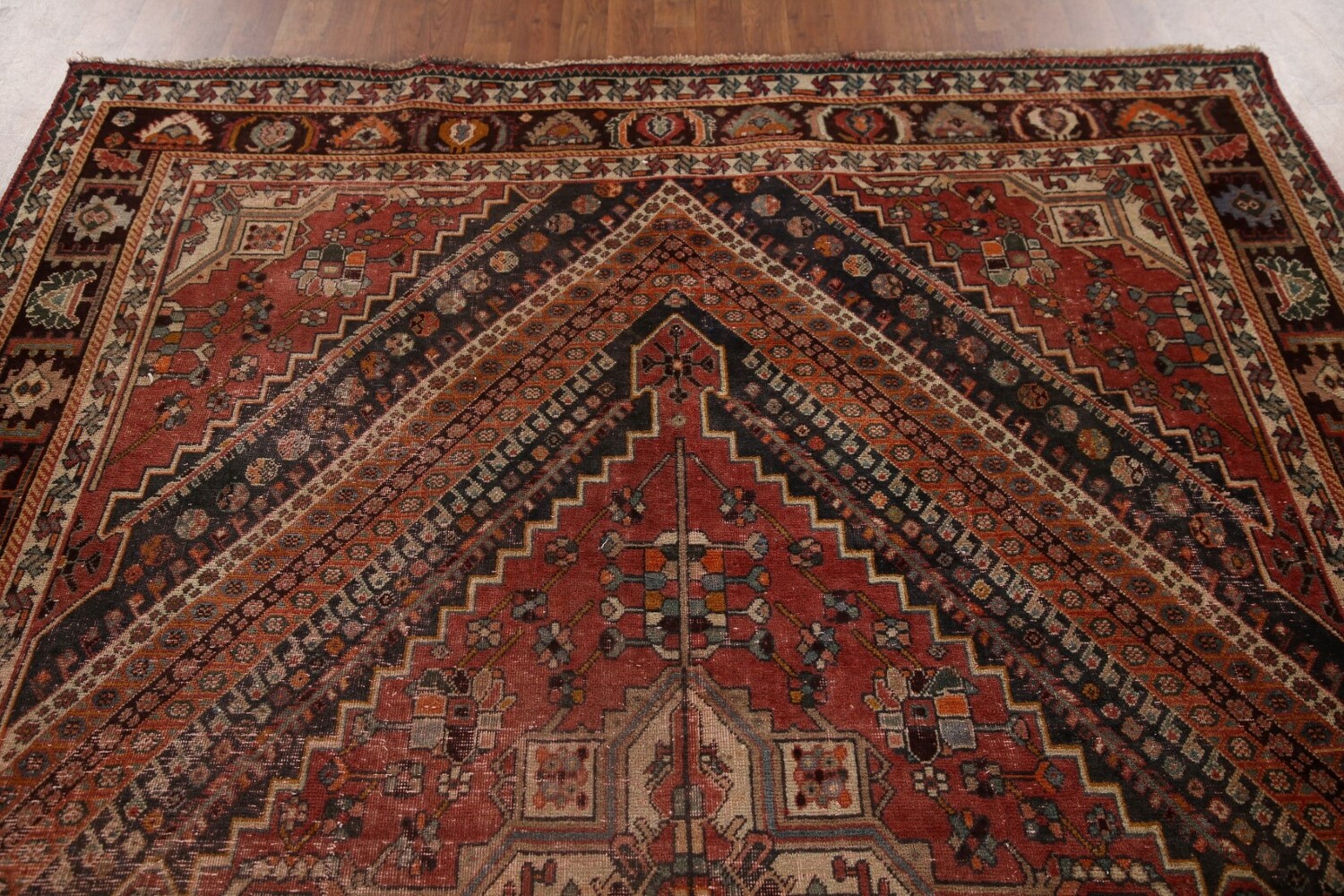Antique Vegetable Dye Shiraz Persian Area Rug 7x10