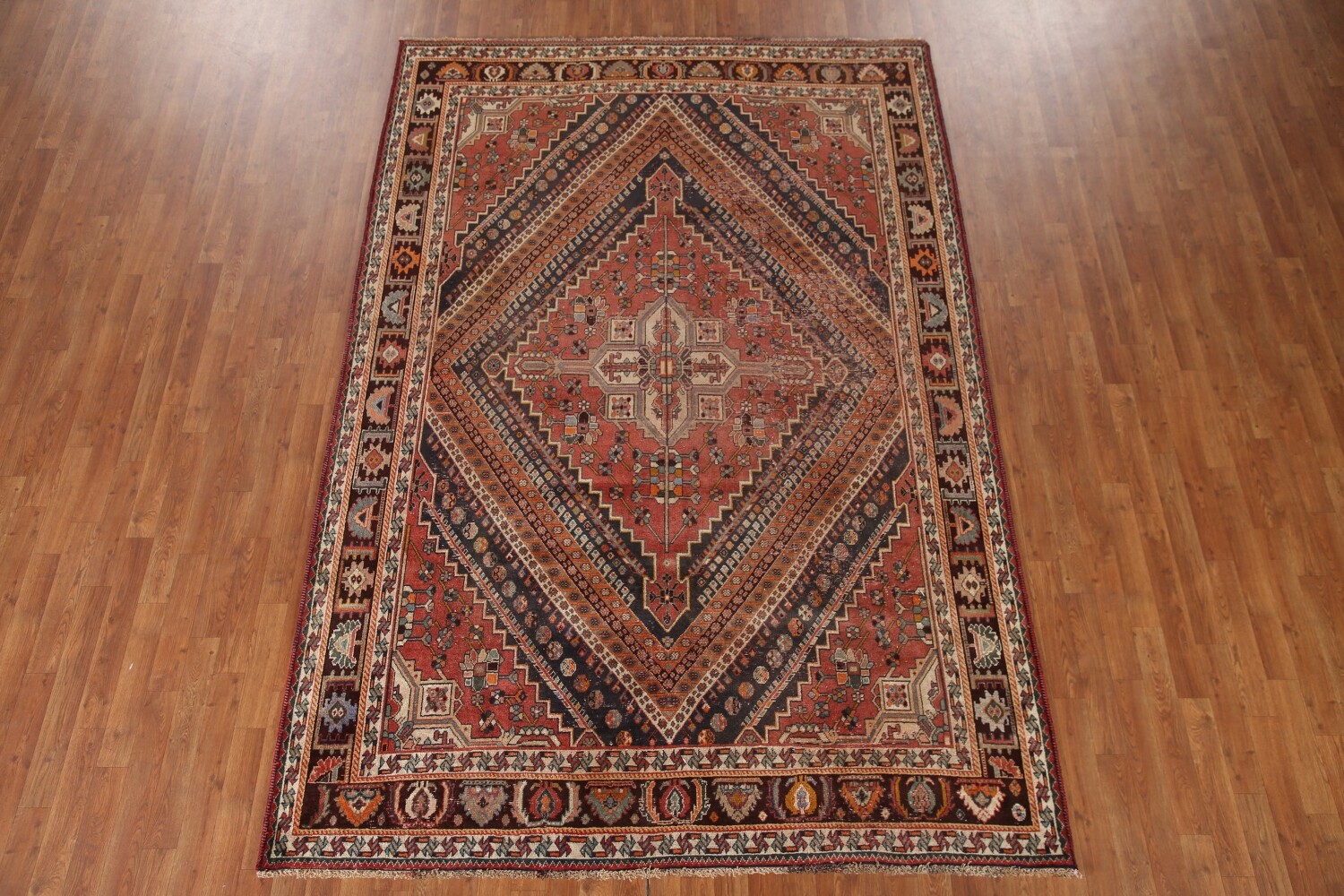 Antique Vegetable Dye Shiraz Persian Area Rug 7x10