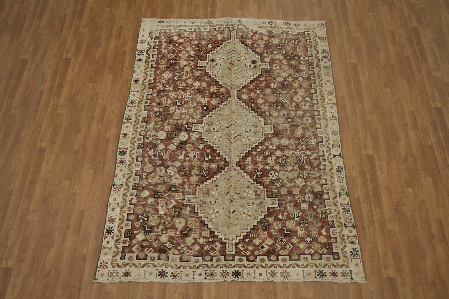 Tribal Geometric Qashqai Persian Area Rug 6x9