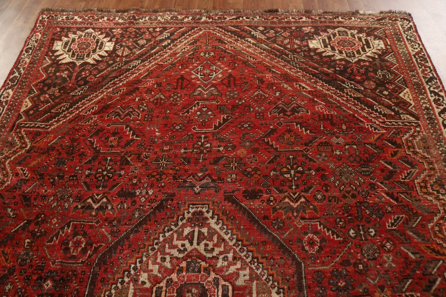 Antique Qashqai Persian Area Rug 6x10